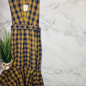 JUSTFAB PLAID PEPLUM DRESS